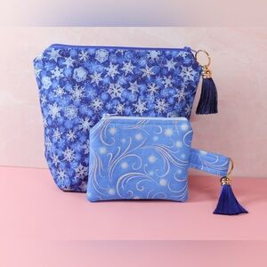 2pc. Christmas travel bags. Makeup/cosmetic bag plus coin purse